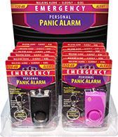 Emergency Personal Panic Alarm Counter Display 12 pc, Pink and Black, 120 db, Safety Whistle