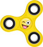 Emoji Hand Fidget Spinner, Yellow Emoji Tongue Stuck Out with Winking Eye