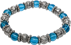 Grand Glass & Metal Stretchy Bracelet, Item 62718, UPC 6 40990 62718 6
