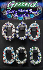 Grand Glass & Metal Stretchy Bracelets Black Easel Display Board 18 pc, Item 62718, UPC 6 40990 62718 6