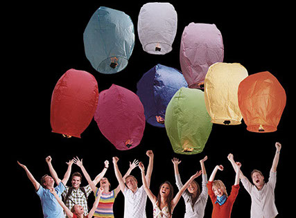 Sky Lantern Group/Crowd - Available in 36 & 60 pc Counter & Floor Displays, Item 129651