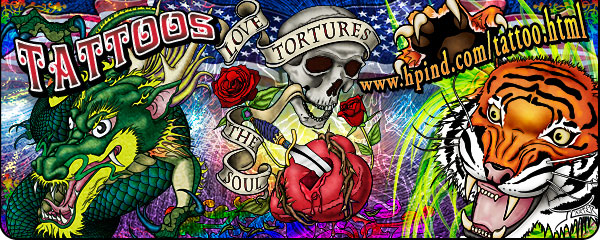 Tattoos of Dragon, Love Tortures the Soul Skull, Dagger in key hole Heart with Roses; www.hpind.com/tattoo Art by Johnny Carter @johnnymcarter