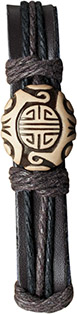 Tribal Designer Resin Bead Leather Bracelet