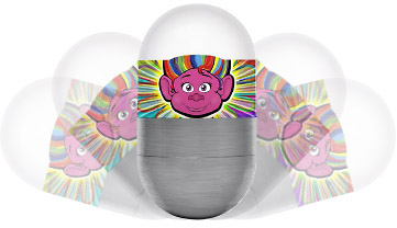 Trolls of Fun LED Tipsy Wobbler Emergency Light, Stands Up, Batteries Included, Item 110530TROLL, Rainbow Hair Troll Lantern